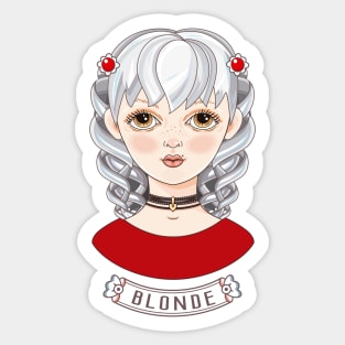 White Haired Blonde Sticker